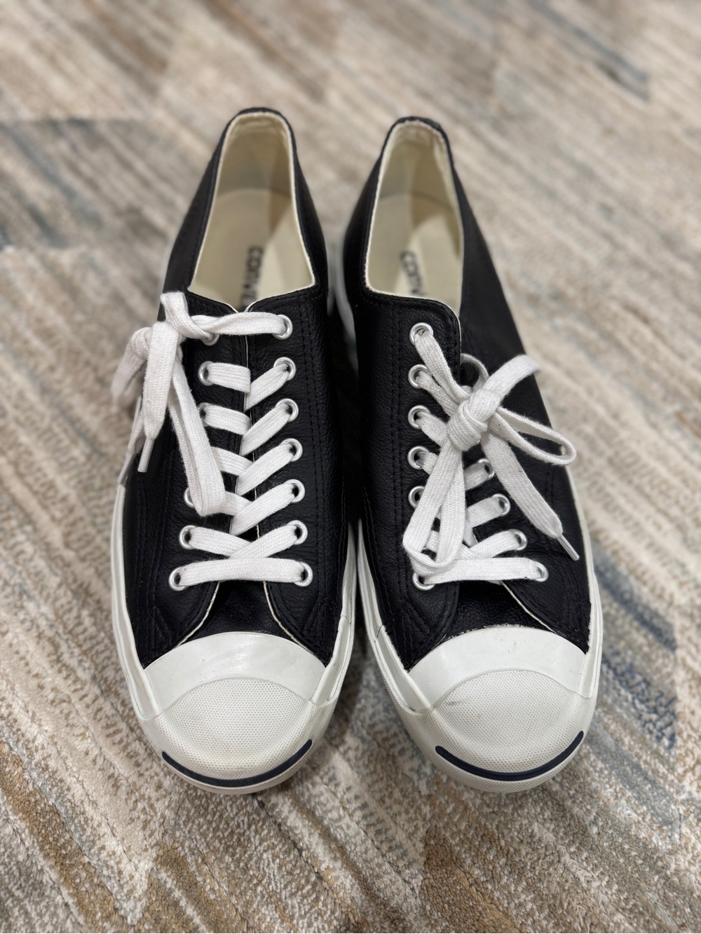 Converse Men's Low-Top Sneakers in Black and White - Picture 2 of 6